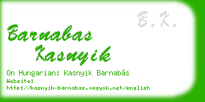 barnabas kasnyik business card